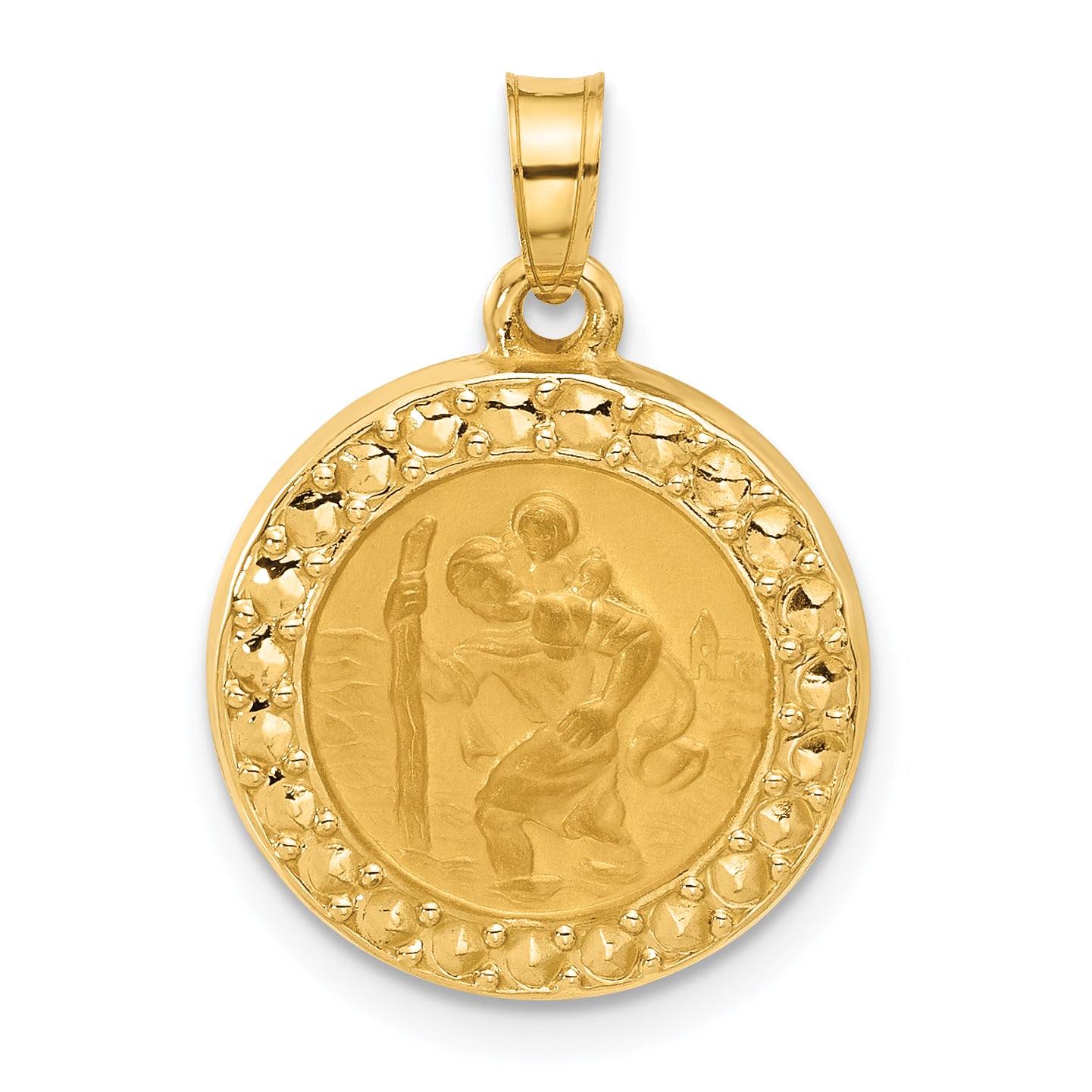 14K Hollow St. Christopher Medal