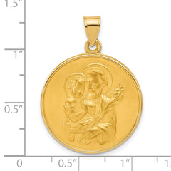 14k Polished and Satin Solid St Joseph Medal