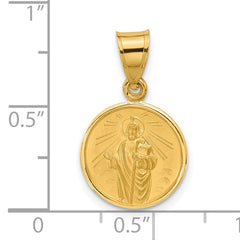 14k Polished and Satin Solid St Jude Thaddeus Medal