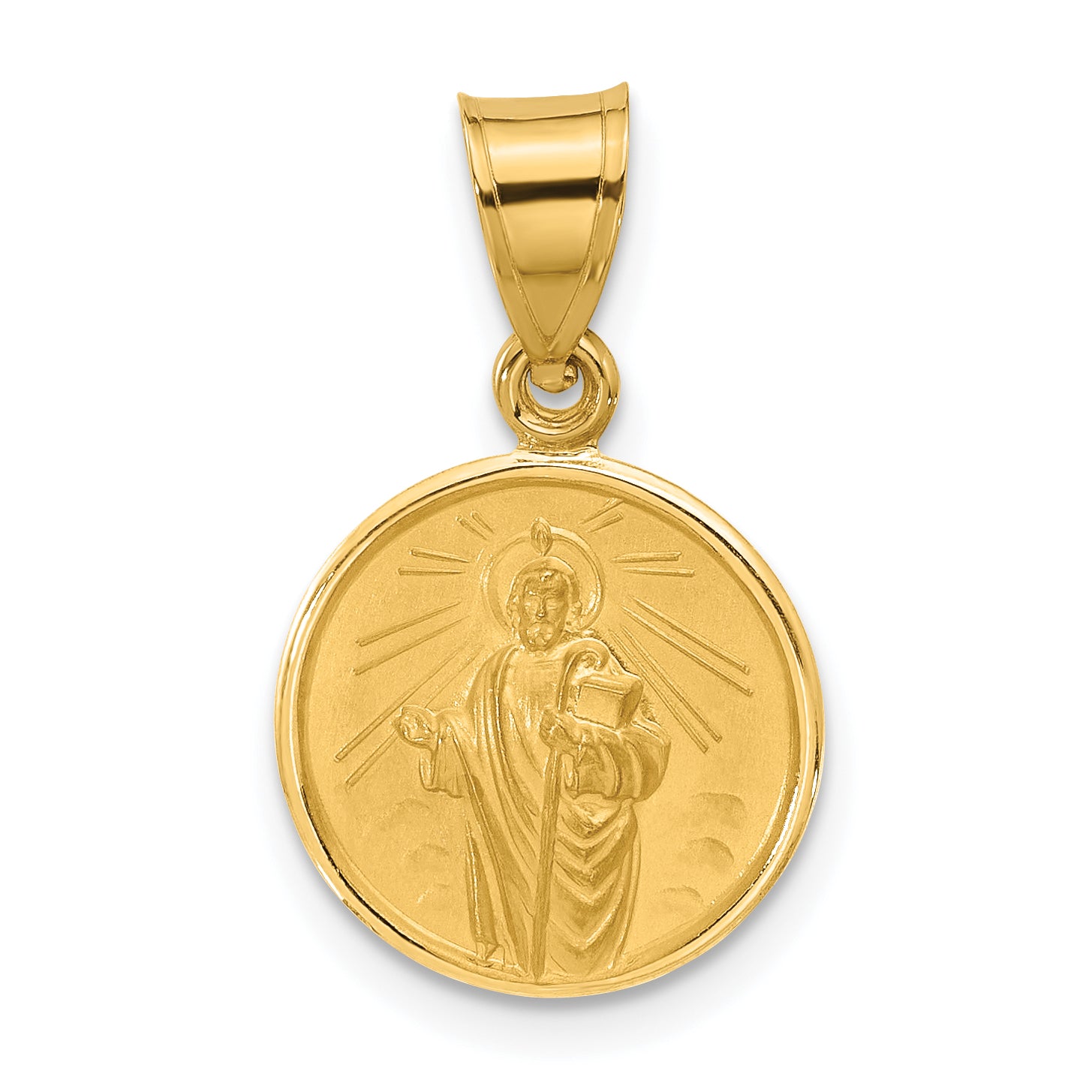 14k Polished and Satin Solid St Jude Thaddeus Medal