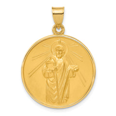 14k Polished and Satin Solid St Jude Thaddeus Medal