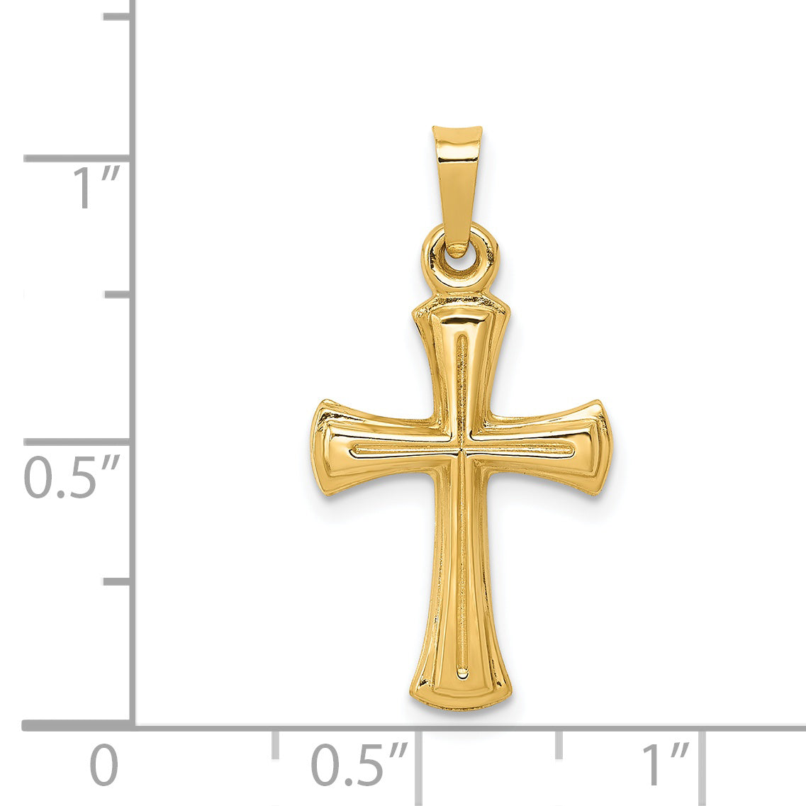 14K Hollow Cross Pendant