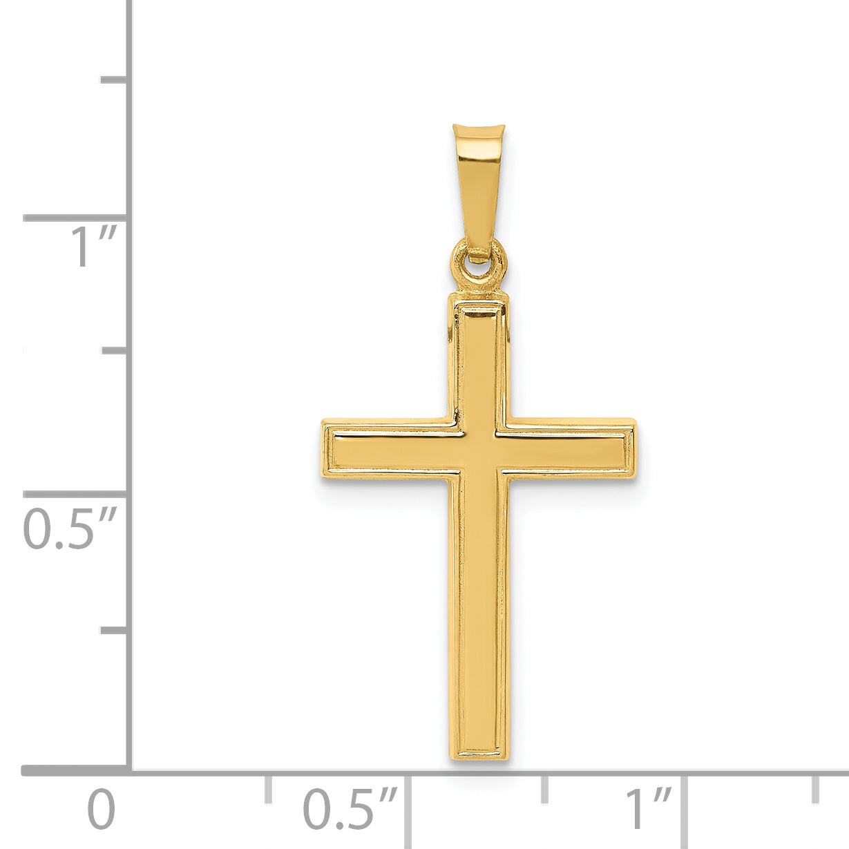 14K Hollow Cross Pendant