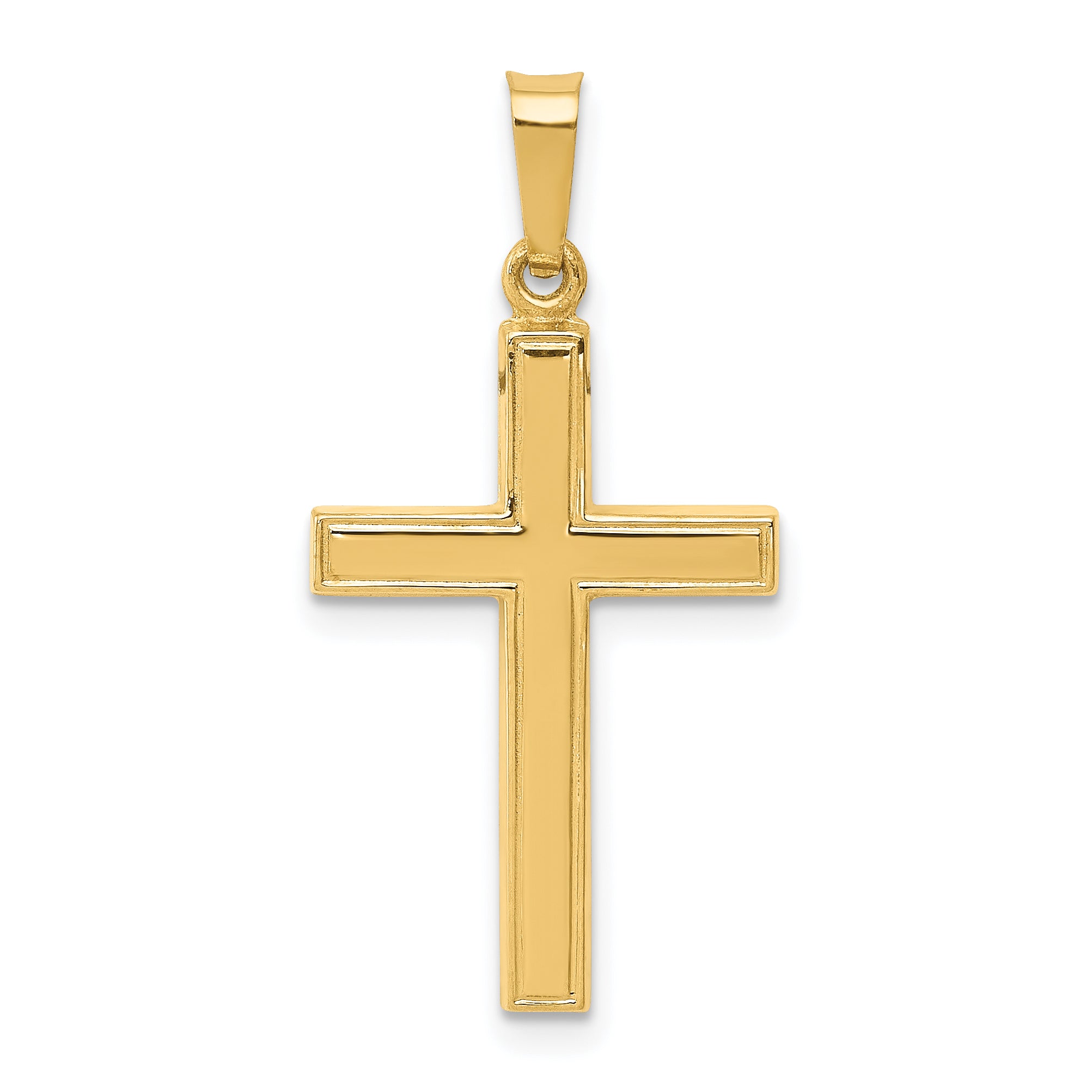 14k Hollow Cross Pendant