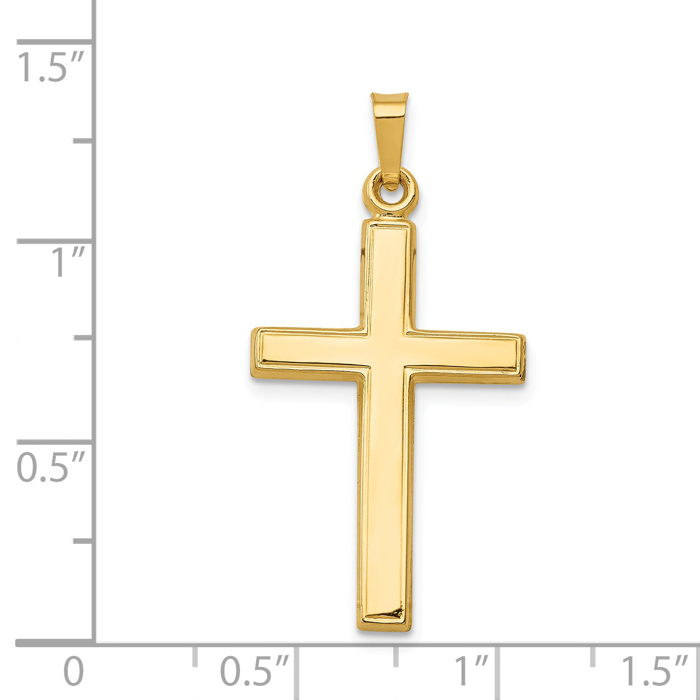 14K Hollow Cross Pendant