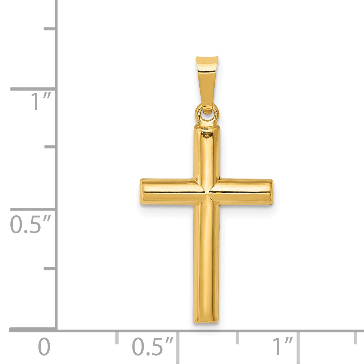 14K Hollow Cross Pendant