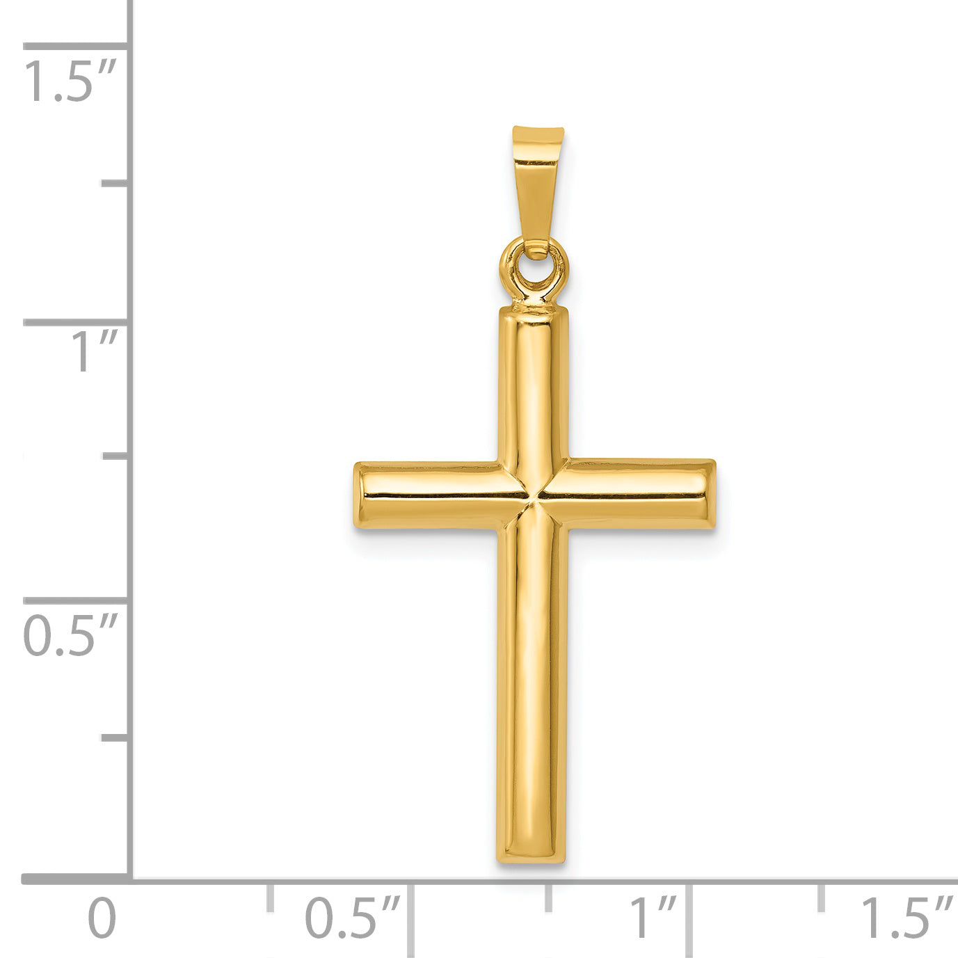 14K Hollow Cross Pendant