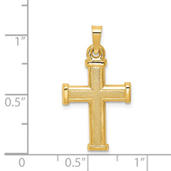 14K Hollow Latin Cross Pendant