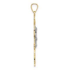 14K Two-tone Cara Vaca Crucifix Pendant