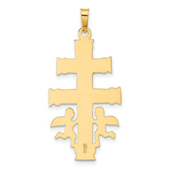 14K Two-tone Cara Vaca Crucifix Pendant