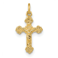 14k INRI Hollow Crucifix Pendant