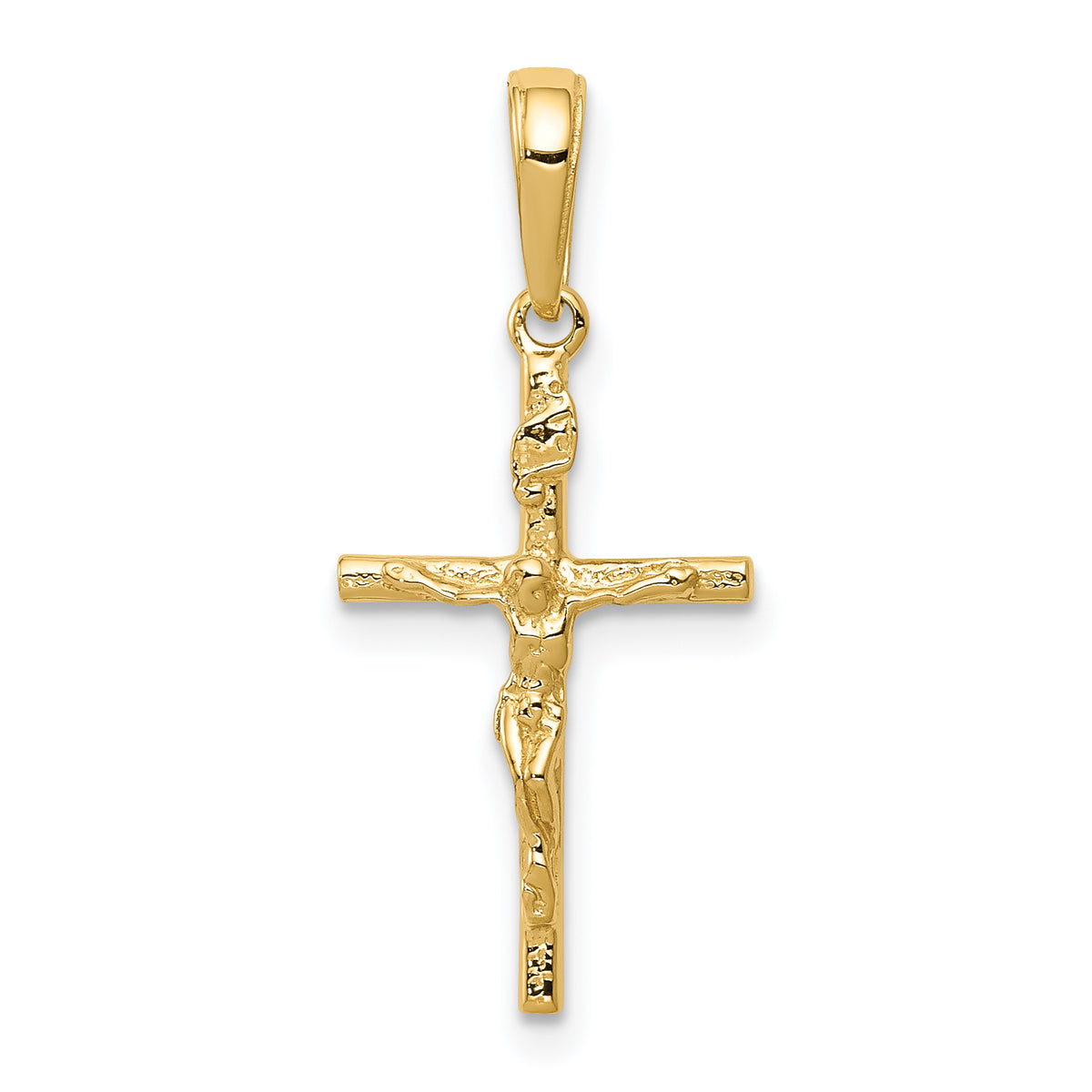 14k INRI Hollow Crucifix Pendant