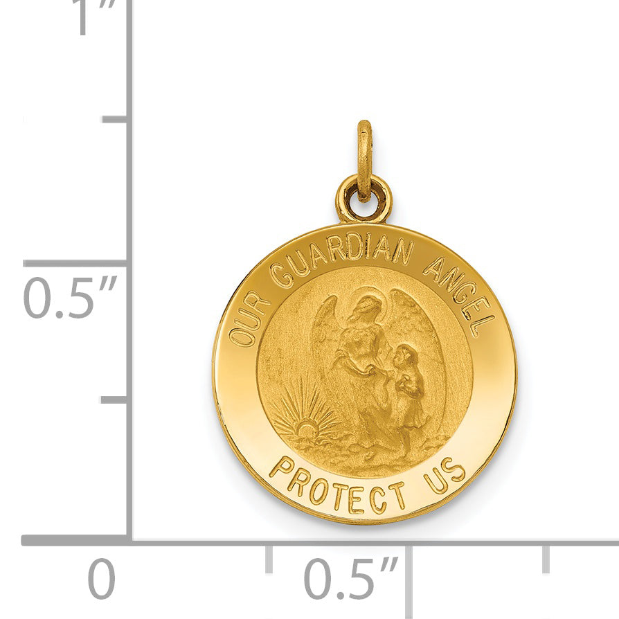 14K Guardian Angel Medal Charm