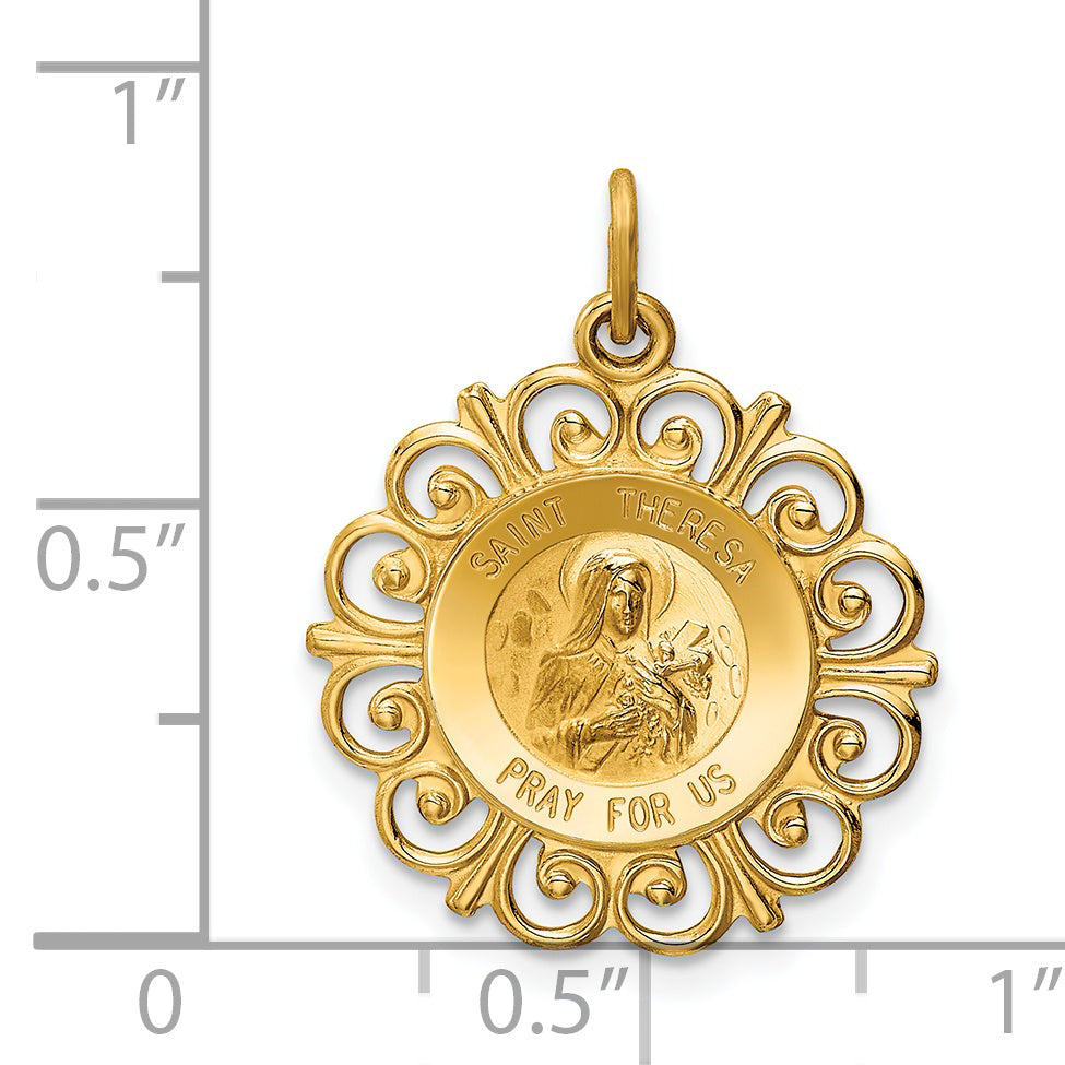 14K Saint Theresa Medal Charm