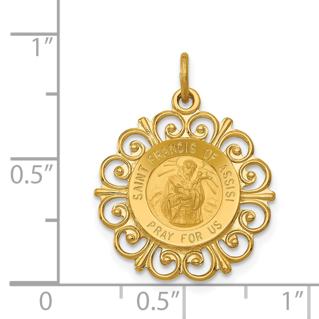 14K Saint Francis of Assisi Medal Pendant