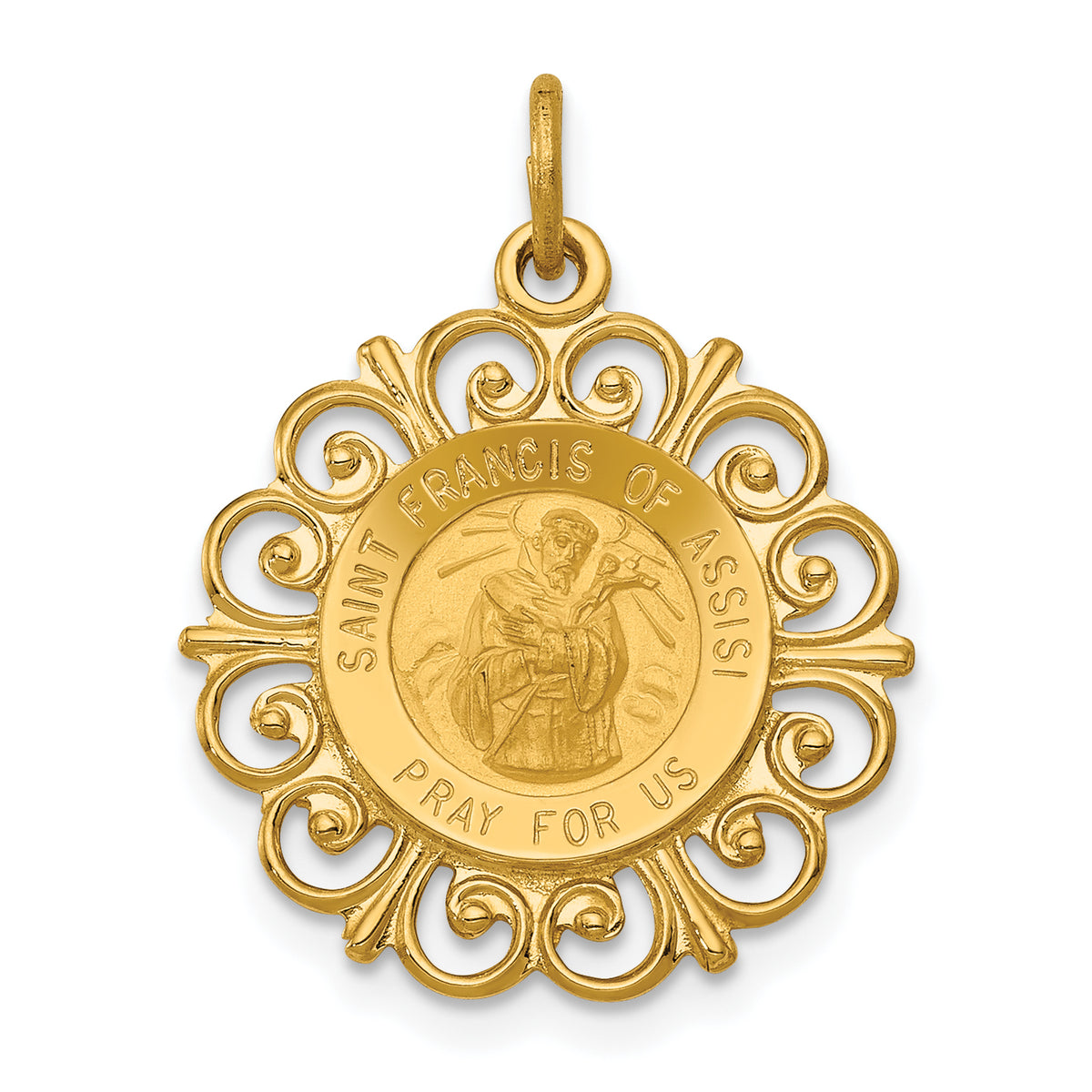 14k Saint Francis of Assisi Medal Pendant