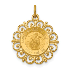 14k Saint Francis of Assisi Medal Pendant