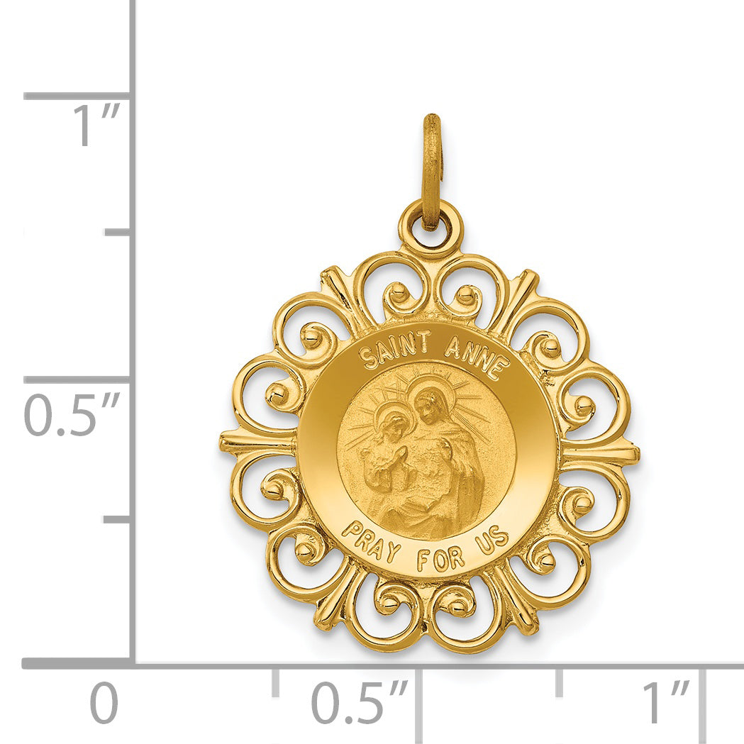 14K Saint Anne Medal Charm