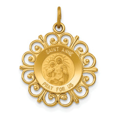 14k Saint Anne Medal Charm