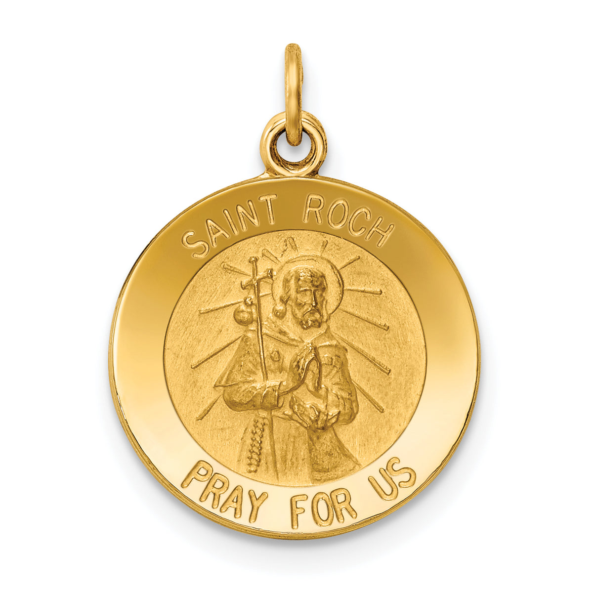 14k Saint Roch Medal Charm