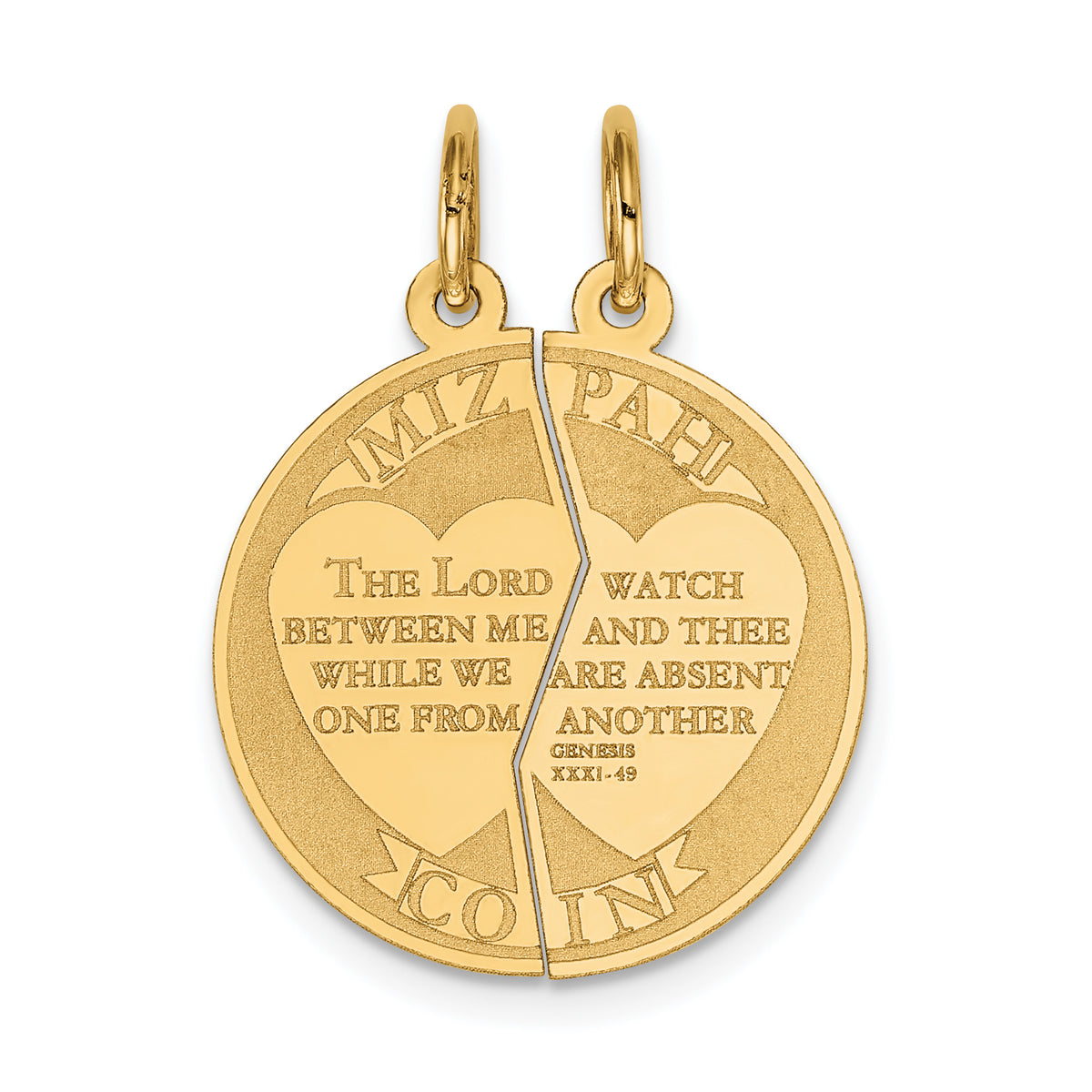 14K 2-piece Mizpah Charm