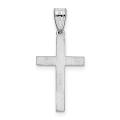 14K White Floral Cross Charm