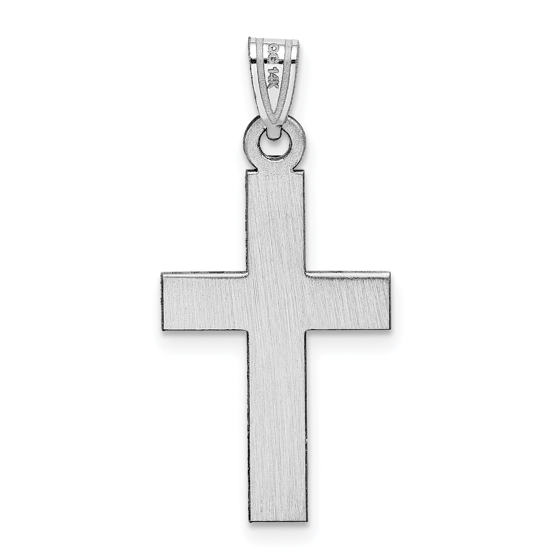 14K White Gold Cross Pendant