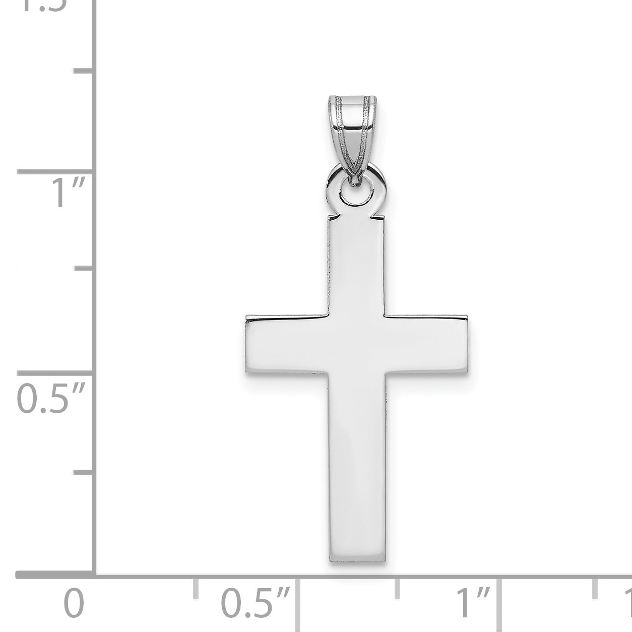 14K White Gold Cross Pendant