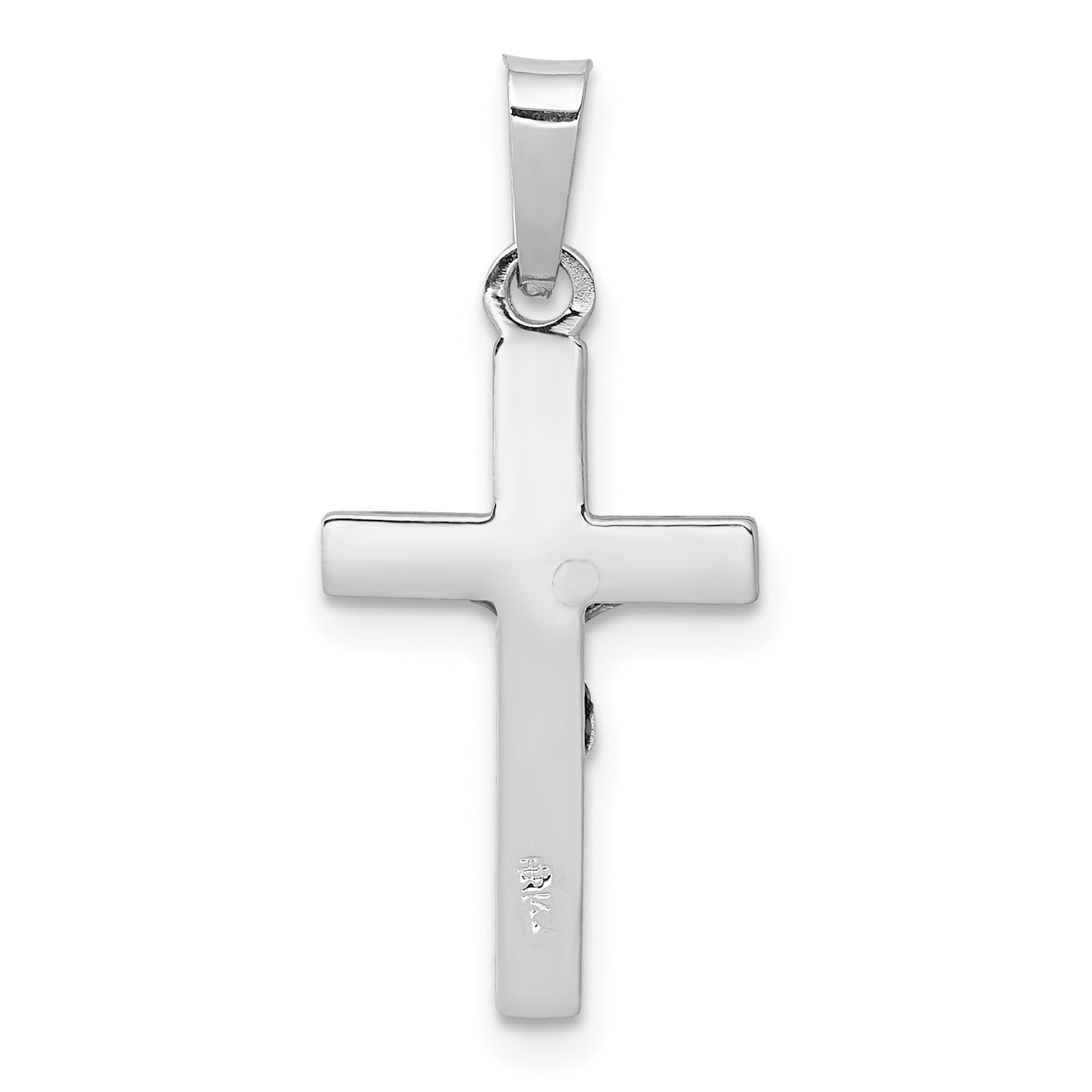 14K White Gold INRI Crucifix Charm