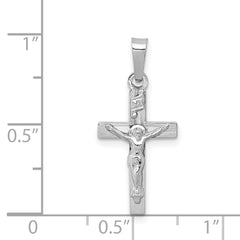 14K White Gold INRI Crucifix Charm