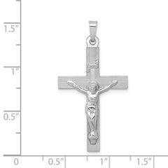 14K White Gold INRI Crucifix Charm