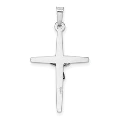 14K White Gold INRI Crucifix Charm