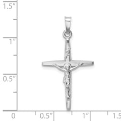 14K White Gold INRI Crucifix Charm