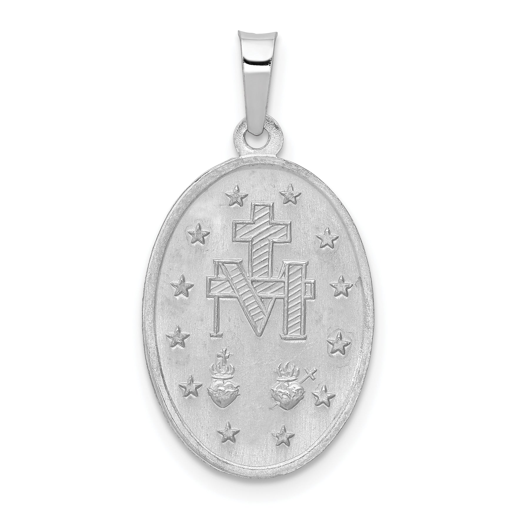 14K White Gold Miraculous Medal