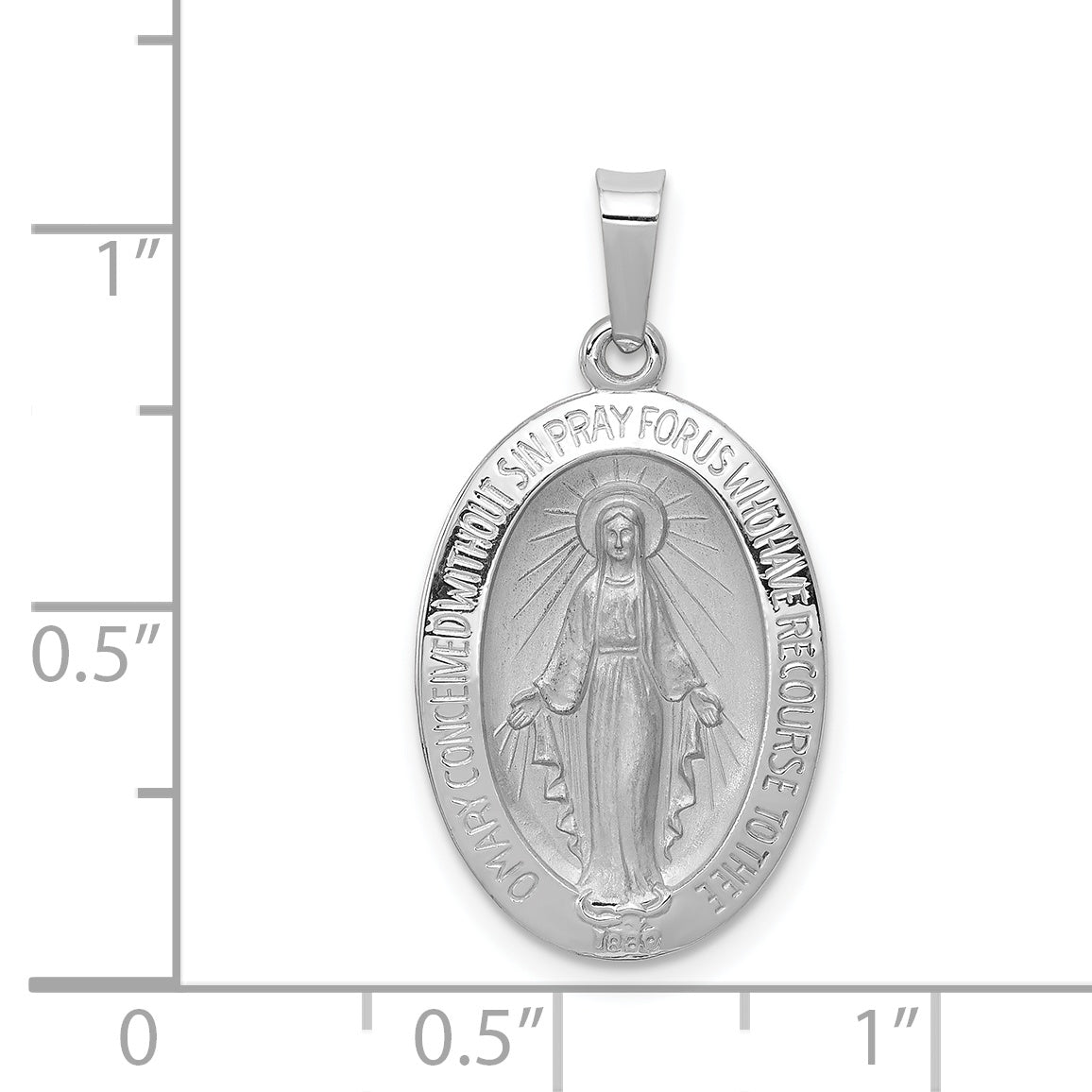 14K White Gold Miraculous Medal