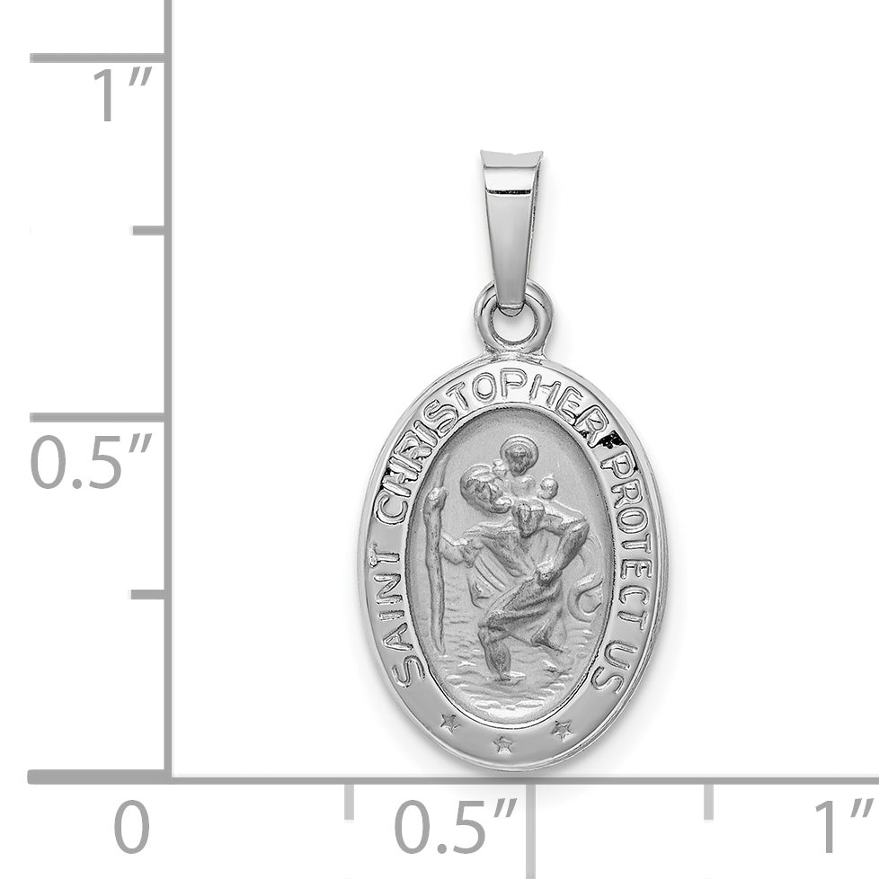 14K White Gold Saint Christopher Medal Charm