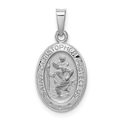 14k White Gold Saint Christopher Medal Charm