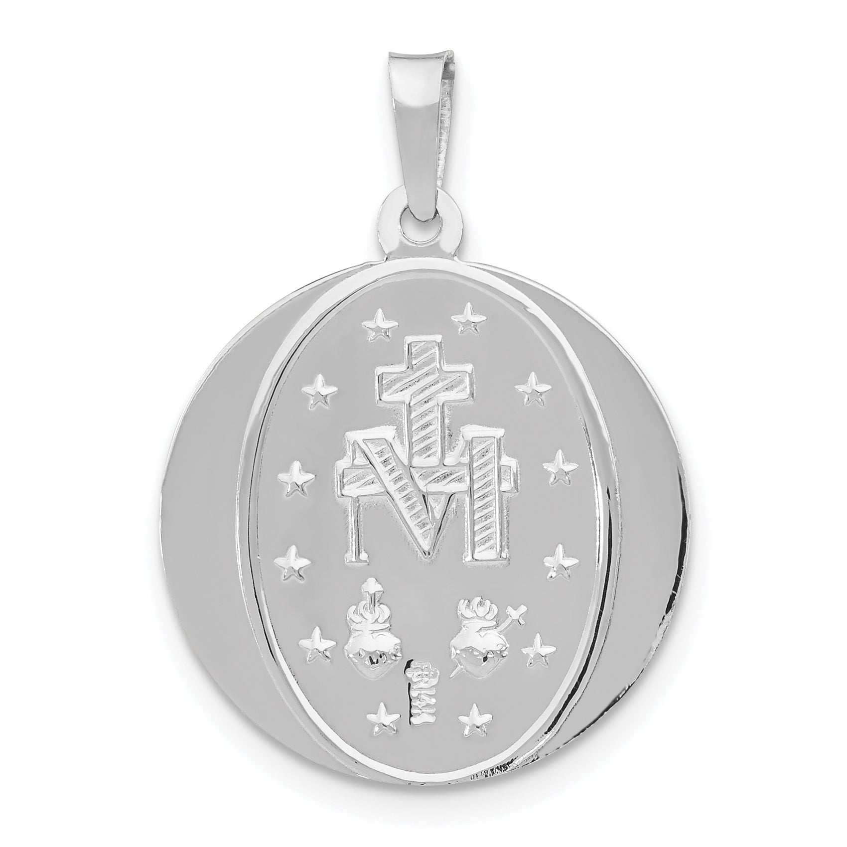 14K White Gold Miraculous Medal