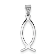 14K White Gold Ichthus Fish Pendant