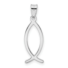 14K White Gold Ichthus Fish Pendant