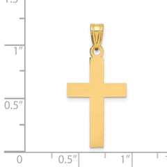 14K Polished Cross Charm