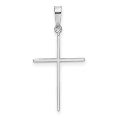 14K White Gold Cross Charm