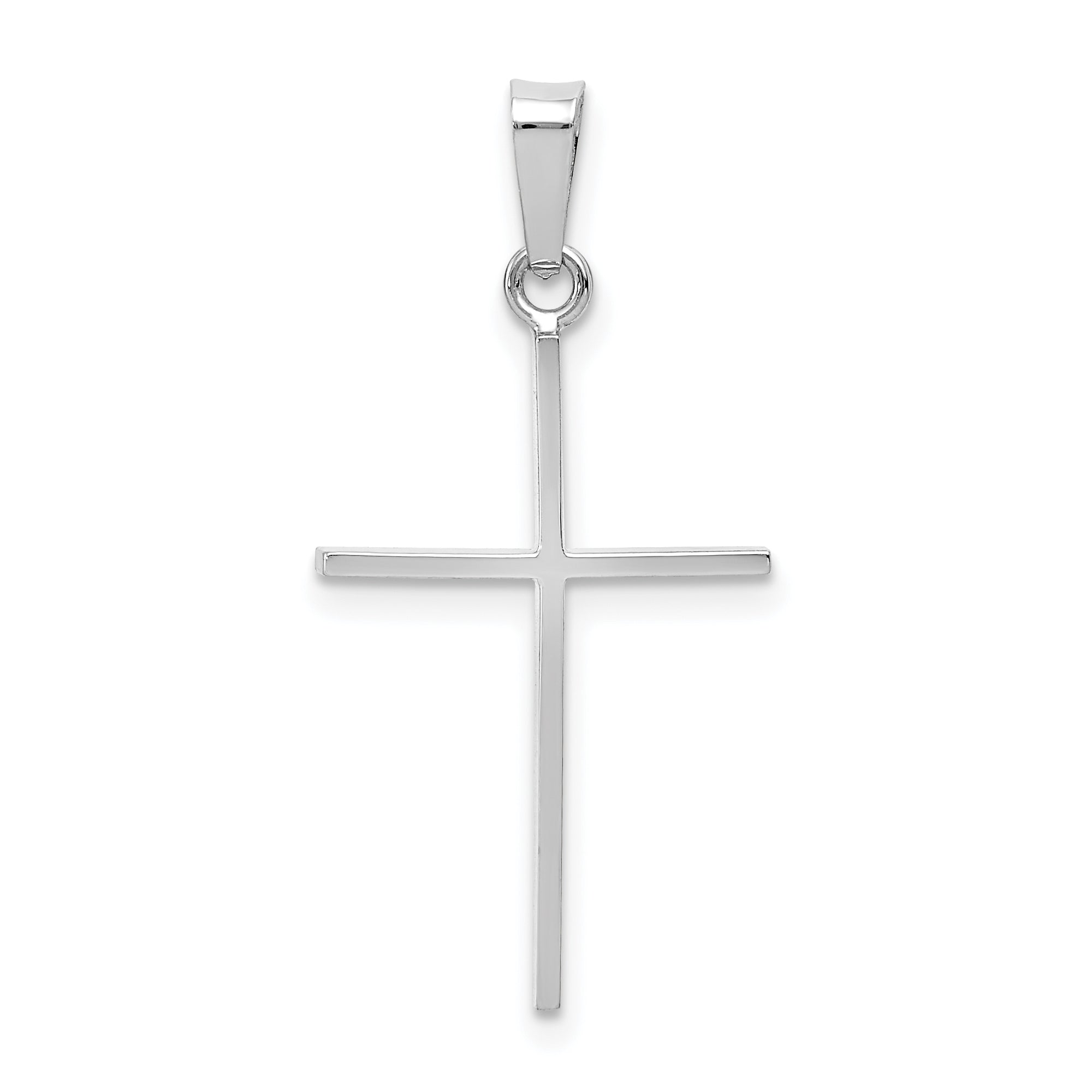 14k White Gold Cross Charm