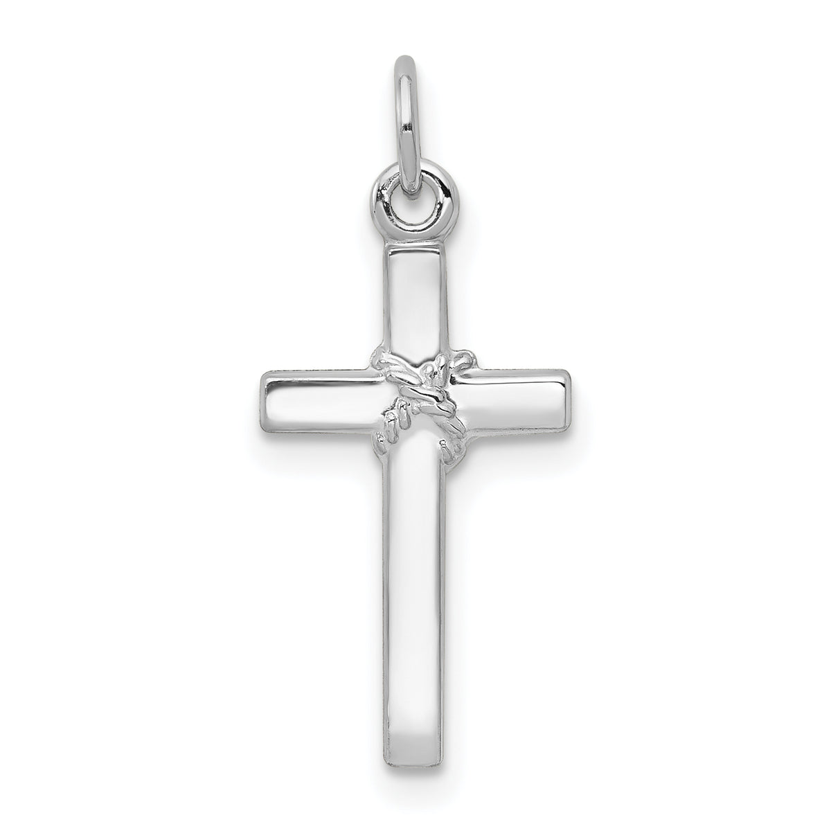 14k White Gold Cross Charm