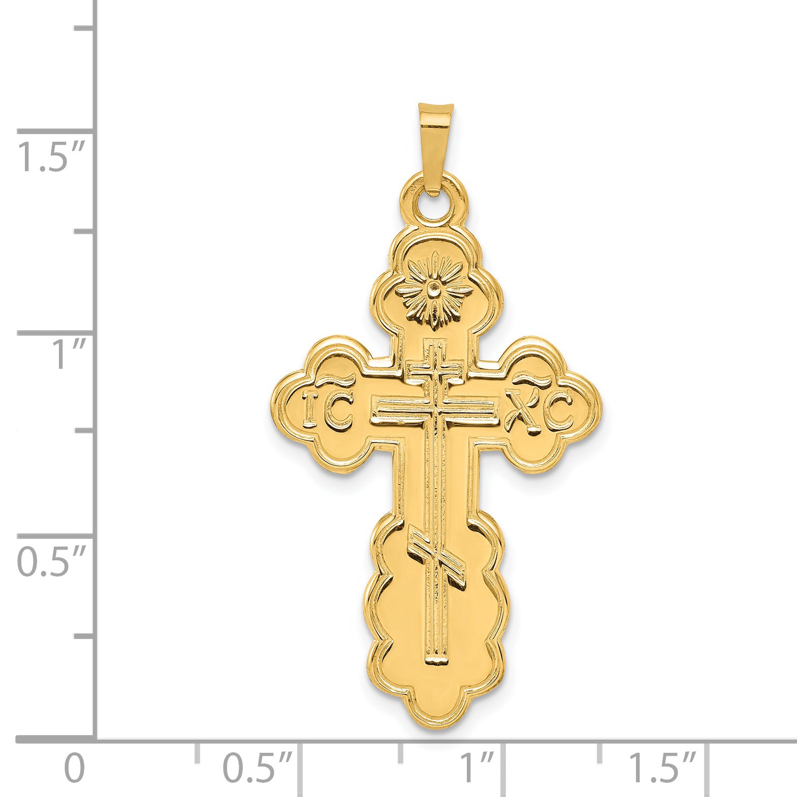 14K Eastern Orthodox Cross Pendant