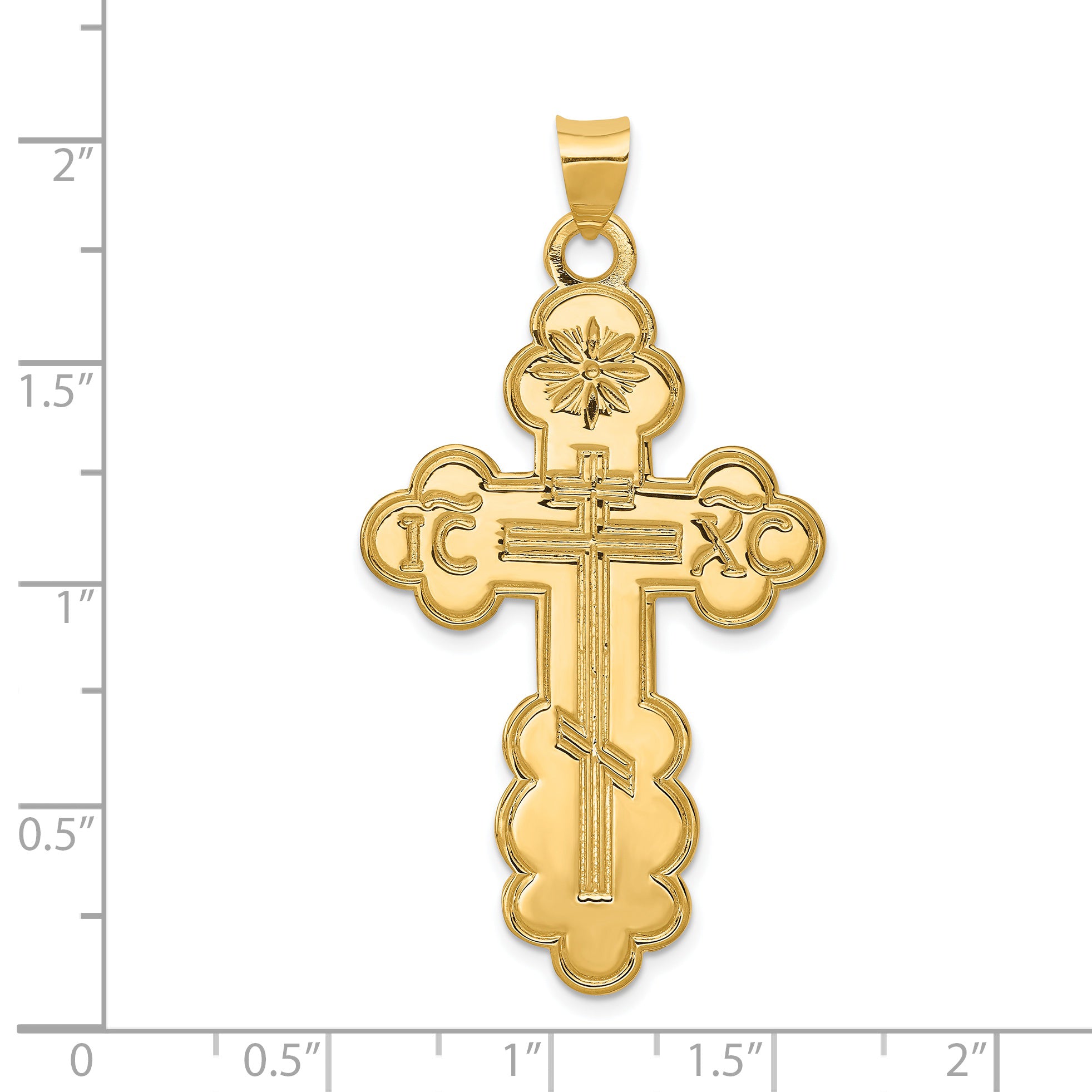 14K Eastern Orthodox Cross Pendant