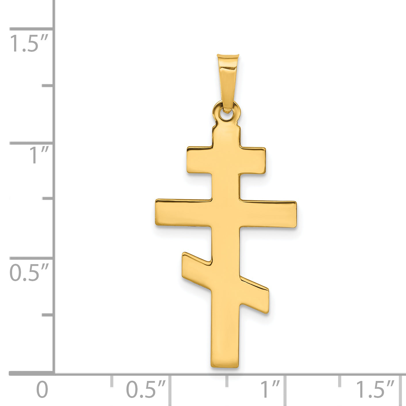 14K Eastern Orthodox Cross Charm