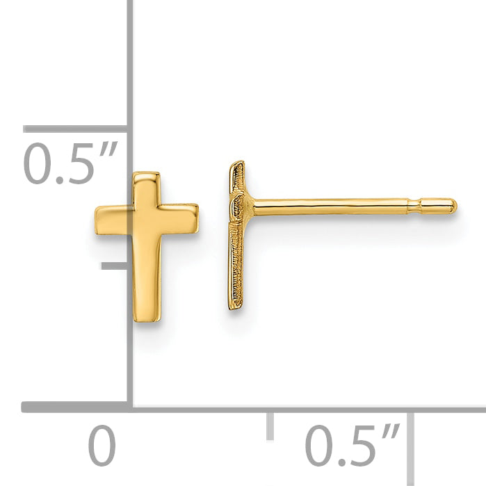 14k Polished Cross Post Earrings