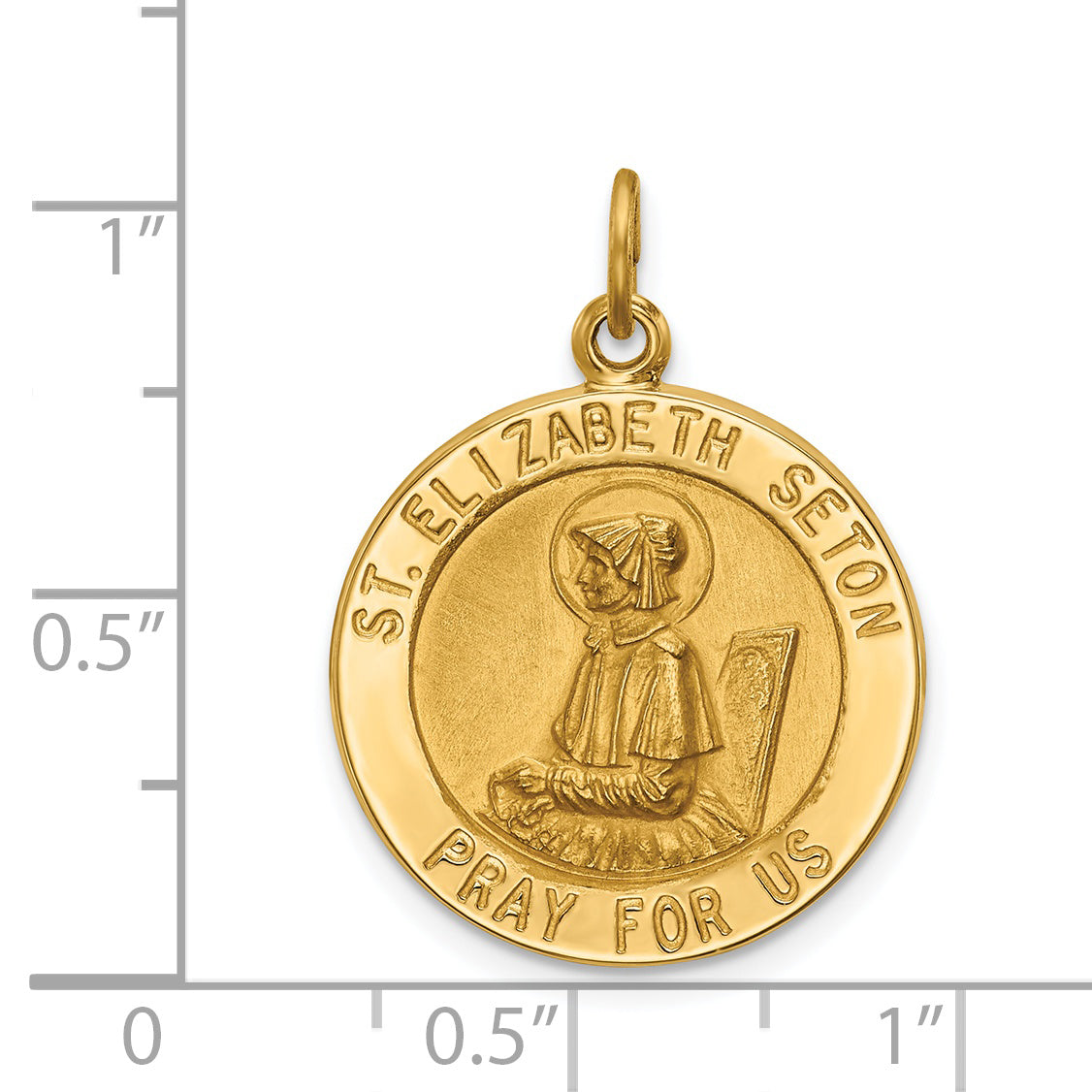 14K Saint Elizabeth Seton Medal Pendant