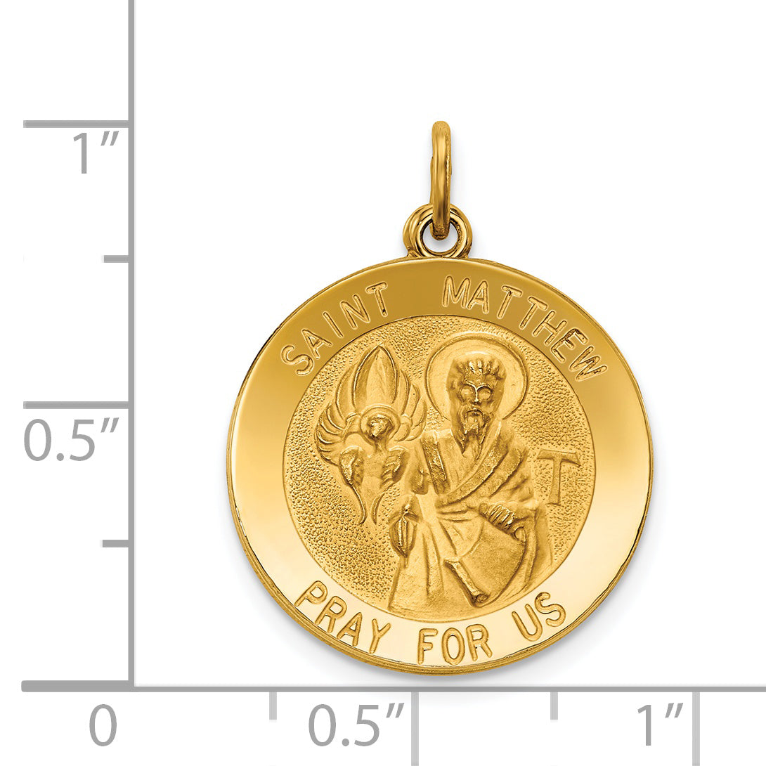 14K Saint Matthew Medal Pendant